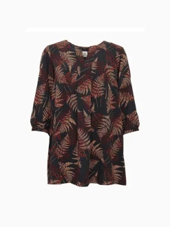 S.T.I naisten pusero, KELANDRA TUNIC 84 CM Ruskea Kuosi