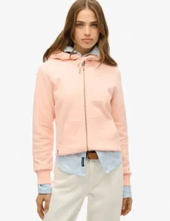 Superdry naisten huppari, Essential Logo Ziphood Hb Vaaleanpunainen