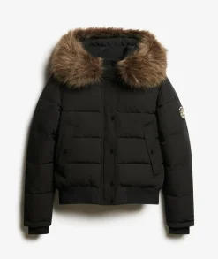 Superdry naisten takki Everest Hooded Bomber Jkt, musta