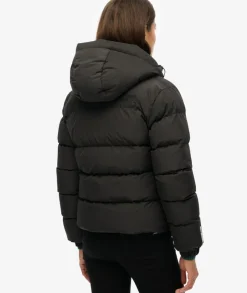 Superdry naisten takki Hooded Sports Puffer Jacket, musta