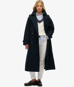 Superdry naisten trenssi Classic Trench Jacket, tummansininen