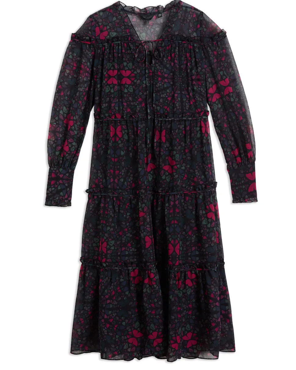 Ted Baker, Naisten Mekko, ELLYAH DRESS Musta Kuosi