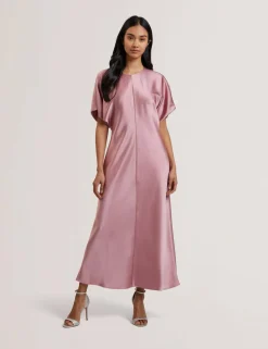 Ted Baker naisten mekko, FIANAA Slouch Sleeve Waisted Column Dres Vaaleanpunainen
