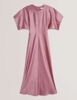 Ted Baker naisten mekko, FIANAA Slouch Sleeve Waisted Column Dres Vaaleanpunainen