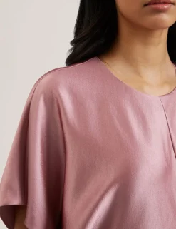 Ted Baker naisten mekko, FIANAA Slouch Sleeve Waisted Column Dres Vaaleanpunainen