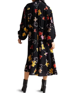 Ted Baker Naisten Mekko YVIEE MIDI OVERSIZE DRESS Musta Kuosi