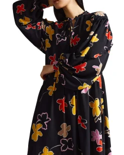 Ted Baker Naisten Mekko YVIEE MIDI OVERSIZE DRESS Musta Kuosi