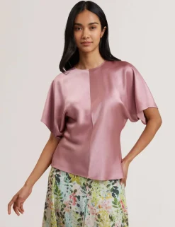 Ted Baker naisten pusero, MARADA Slouch Sleeve Waisted Top Vaaleanpunainen
