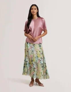 Ted Baker naisten pusero, MARADA Slouch Sleeve Waisted Top Vaaleanpunainen