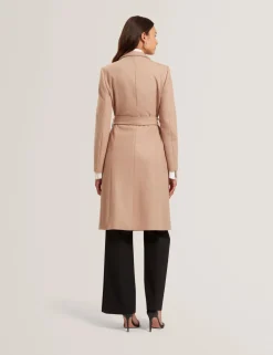 Ted Baker naisten villakangastakki, ROSE MID LENGHT BELTED WOOL COAT Kameli