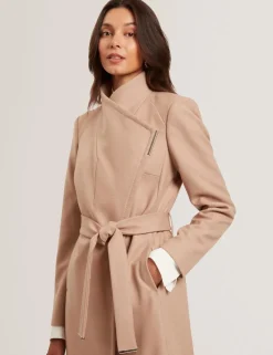 Ted Baker naisten villakangastakki, ROSE MID LENGHT BELTED WOOL COAT Kameli