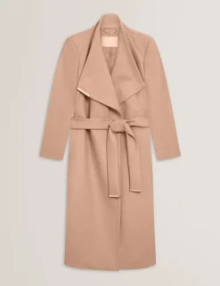 Ted Baker naisten villakangastakki, ROSE MID LENGHT BELTED WOOL COAT Kameli