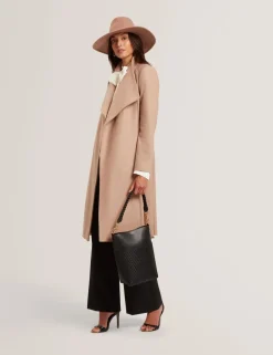 Ted Baker naisten villakangastakki, ROSE MID LENGHT BELTED WOOL COAT Kameli
