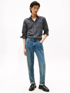 Tommy Hilfiger kauluspaita, CL - FLOWER PRINT SWS SHIRT Sininen Kuosi