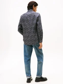 Tommy Hilfiger kauluspaita, CL - FLOWER PRINT SWS SHIRT Sininen Kuosi