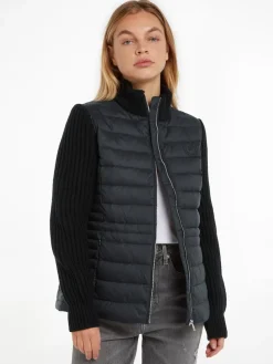 Tommy Hilfiger Kevytuntuvatakki, KNIT MIX DOWN JACKET Musta