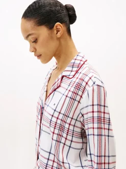 Tommy Hilfiger K-gift LS FLNL Shirt Set Slippers naisten pyjama, monivärinen kuosi