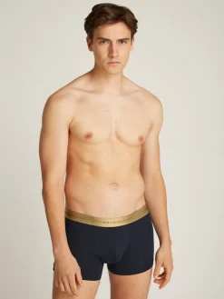 Tommy Hilfiger Miesten Bokserit, 3P TRUNK METALLIC WB Musta