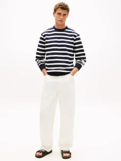 Tommy Hilfiger miesten collegepaita ESS Terry Block STP Sweatshirt, raidallinen sininen