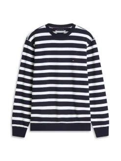 Tommy Hilfiger miesten collegepaita ESS Terry Block STP Sweatshirt, raidallinen sininen