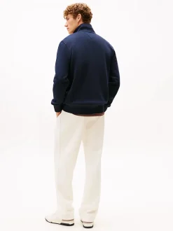 Tommy Hilfiger miesten college Essential Fleece Stand Collar, tummansininen