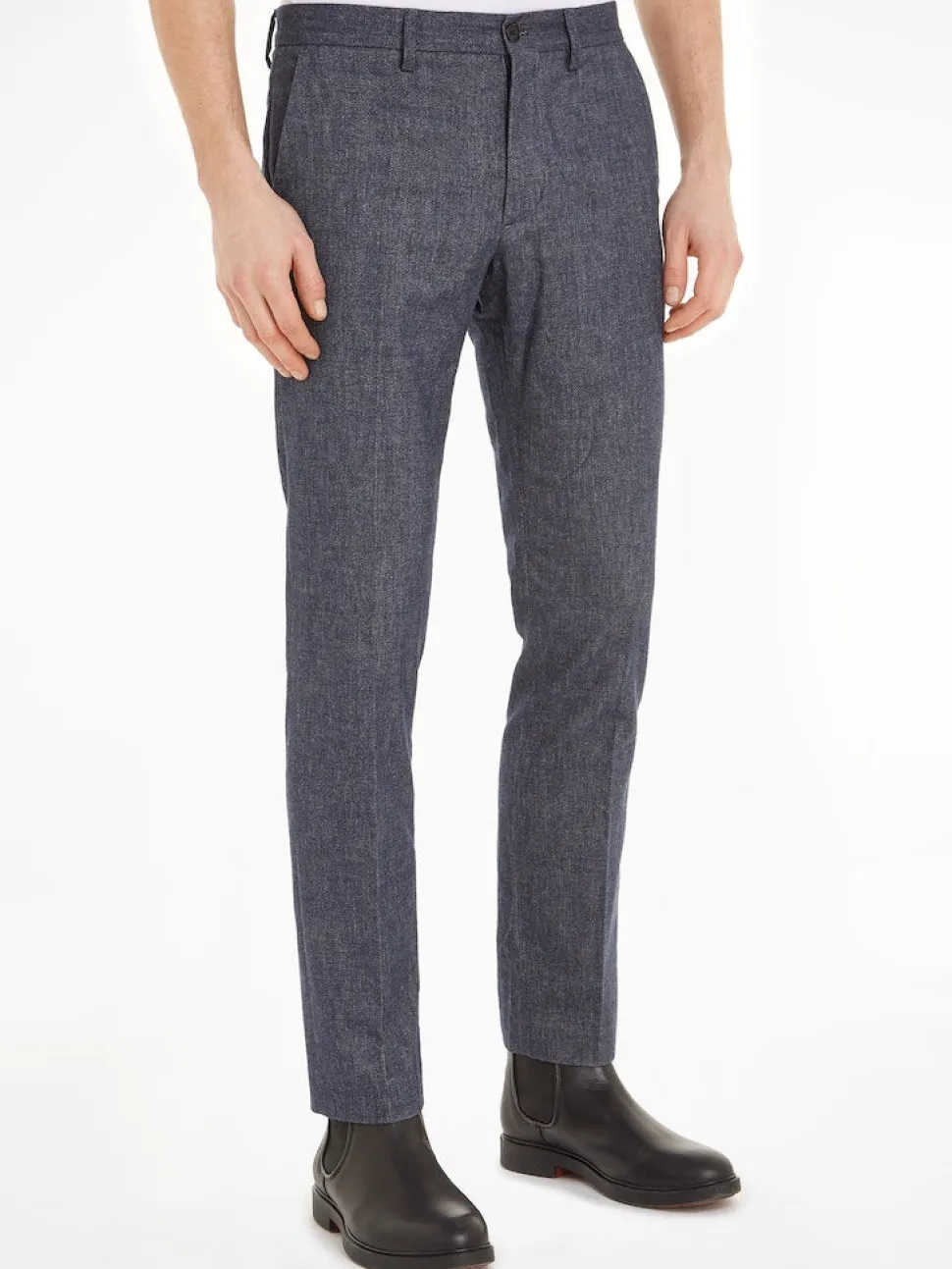 Tommy Hilfiger Miesten Housut, DENTON BRUSHED SOLID Tummansininen