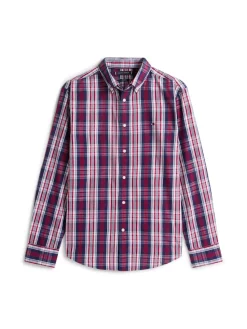 Tommy Hilfiger miesten kauluspaita Flex Poplin Medium Check Shirt, punainen