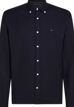 Tommy Hilfiger Miesten Kauluspaita, FLEX BRUSHED SOLID RF SHIRT Tummansininen