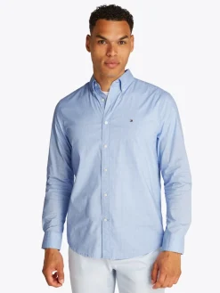 Tommy Hilfiger miesten kauluspaita, FLEX POPLIN MINI PRINT RFSHIRT Sininen Kuosi