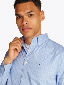 Tommy Hilfiger miesten kauluspaita, FLEX POPLIN MINI PRINT RFSHIRT Sininen Kuosi