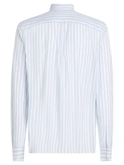 Tommy Hilfiger miesten kauluspaita, FLEX POPLIN BOLD STRIPE Raidallinen Sininen