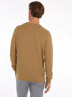 Tommy Hilfiger Miesten Neulepusero, STRUCTURE CREW NK Beige