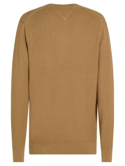 Tommy Hilfiger Miesten Neulepusero, STRUCTURE CREW NK Beige