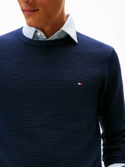 Tommy Hilfiger miesten neulepusero Seasonal Structure CNeck, tummansininen