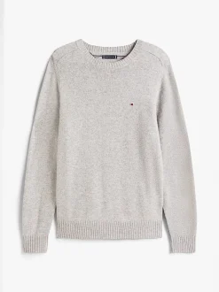 Tommy Hilfiger miesten neulepusero, CLAMBSWOOL CREW NECK Vaaleanharmaa