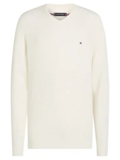 Tommy Hilfiger miesten neule, RACKING STRUCTURE C-NECK Valkoinen