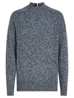 Tommy Hilfiger Miesten Neule, K MULTI HTR MERINO MOCK NK Tummanharmaa