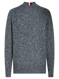 Tommy Hilfiger Miesten Neule, K MULTI HTR MERINO MOCK NK Tummanharmaa