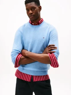 Tommy Hilfiger miesten neulepusero, CLAMBSWOOL CREW NECK Vaaleansininen