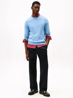 Tommy Hilfiger miesten neulepusero, CLAMBSWOOL CREW NECK Vaaleansininen