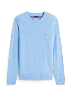 Tommy Hilfiger miesten neulepusero, CLAMBSWOOL CREW NECK Vaaleansininen