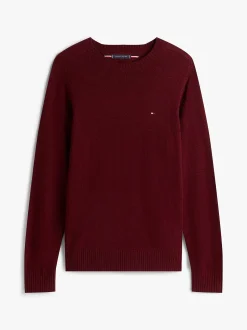 Tommy Hilfiger miesten neulepusero CLAMBSWOOL CREW NECK, viininpunainen