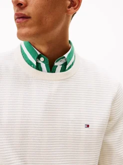 Tommy Hilfiger miesten neulepusero Seasonal Structure CNeck, luonnonvalkoinen