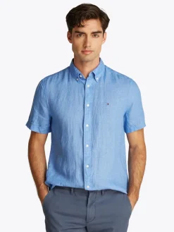 Tommy Hilfiger miesten paita, PIGMENT DYED LINEN RF SS Keskisininen