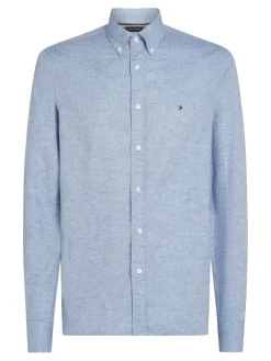 Tommy Hilfiger Miesten Paita, BRUSHED SOLID SF SHIRT Keskisininen