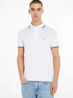 Tommy Hilfiger miesten pikee, 1985 RWB TIPPED Valkoinen