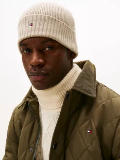 Tommy Hilfiger miesten pipo, TH FLAG PIMA COTTON BEANIE Beige