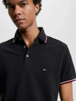 Tommy Hilfiger miesten pikee, 1985 RWB TIPPED Musta