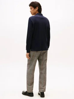 Tommy Hilfiger miesten pitkähihainen pikeepaita, L/S LIQUID COTTON REG POLO Tummansininen