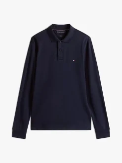 Tommy Hilfiger miesten pitkähihainen pikeepaita, L/S LIQUID COTTON REG POLO Tummansininen